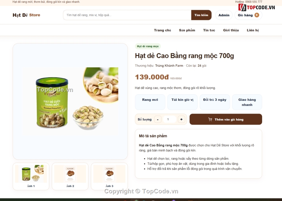giao diện web,web giao bán,bán hạt dẻ